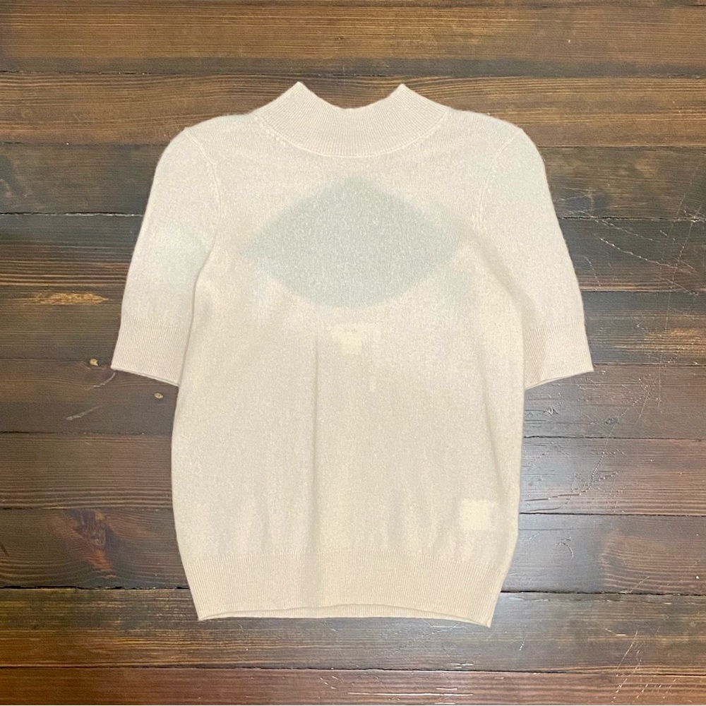 Cream Anthropology Cashmere Sweater Top